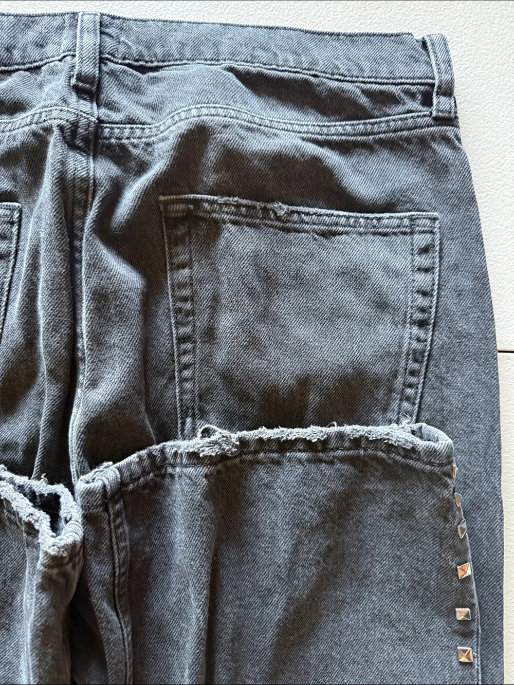 BDG Urban outfitters Skate Fit Black Studded Straight-Leg Jeans
